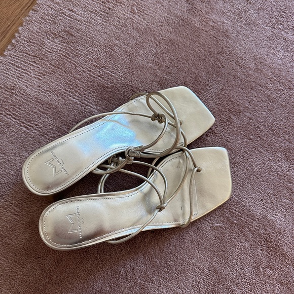 Marc Fisher Gold Strappy Sandals - Picture 1 of 7